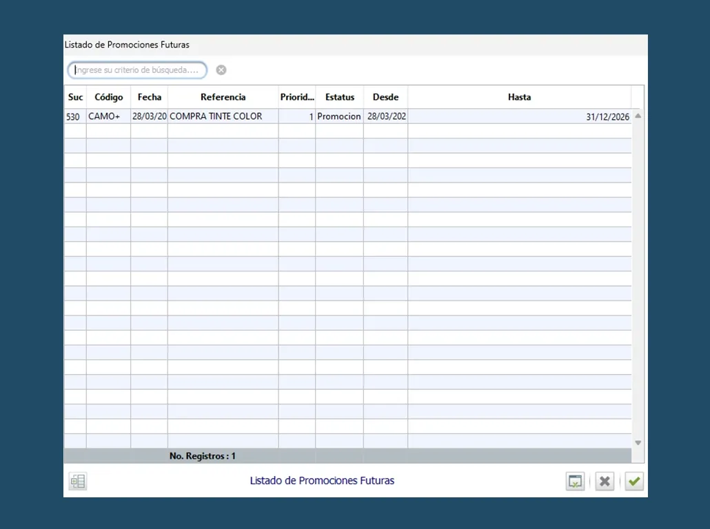 Listado Promociones Futuras