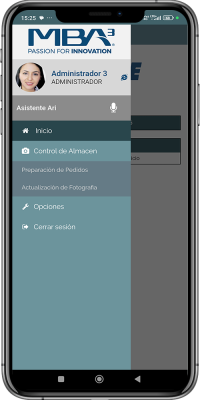 Menú Control de Almacén