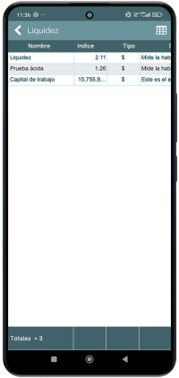 Índices Financieros - Liquidez
