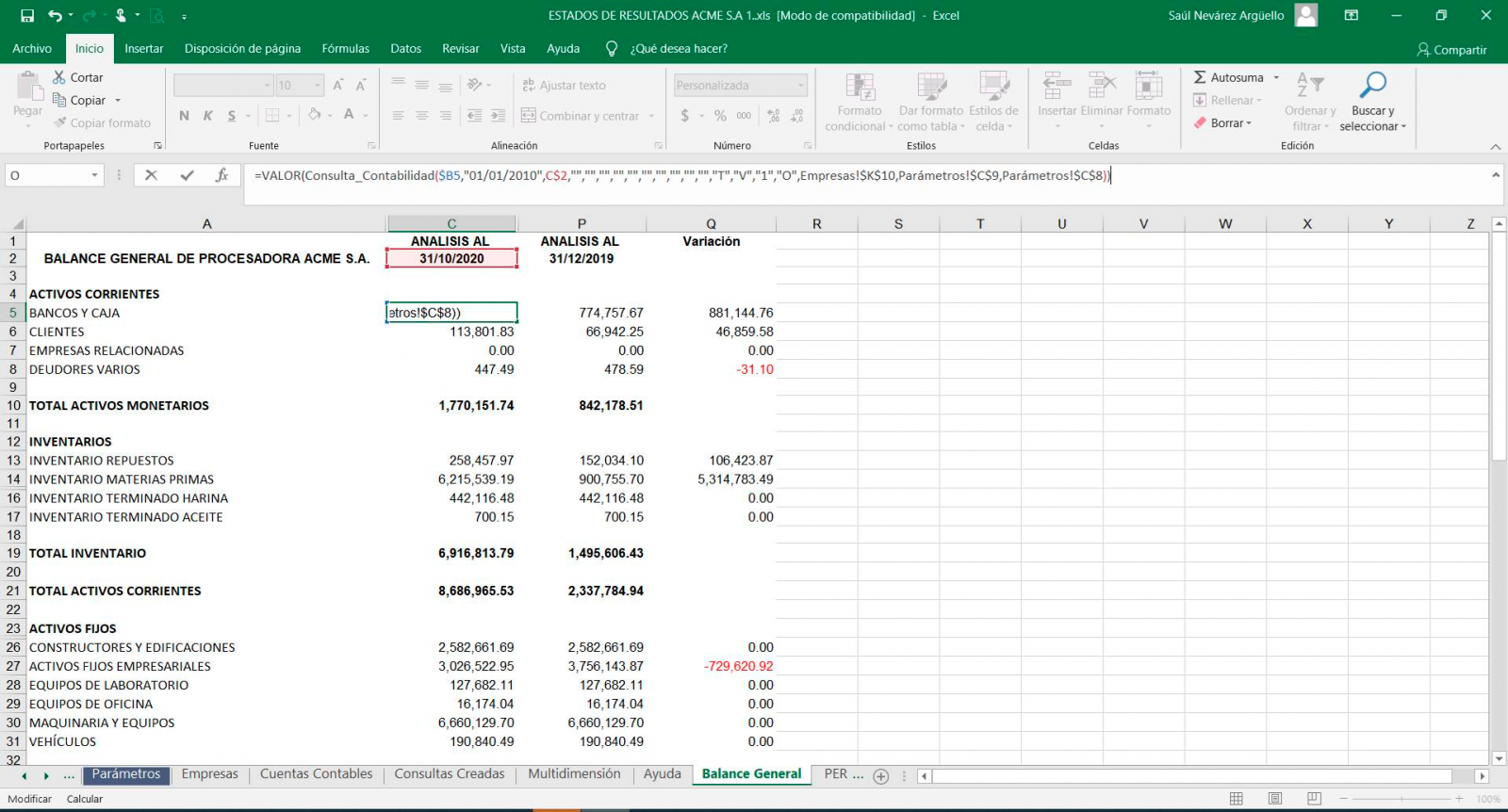 Balance En Excel Plantillas 4164